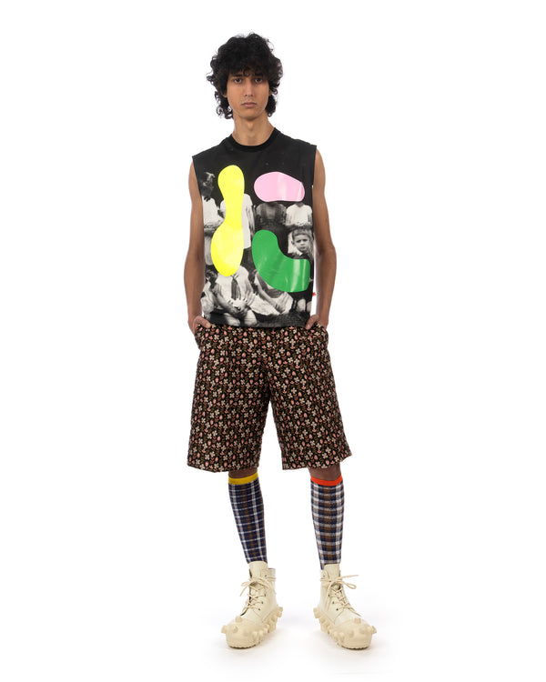 Walter Van Beirendonck | Star Knee Short Black - Concrete