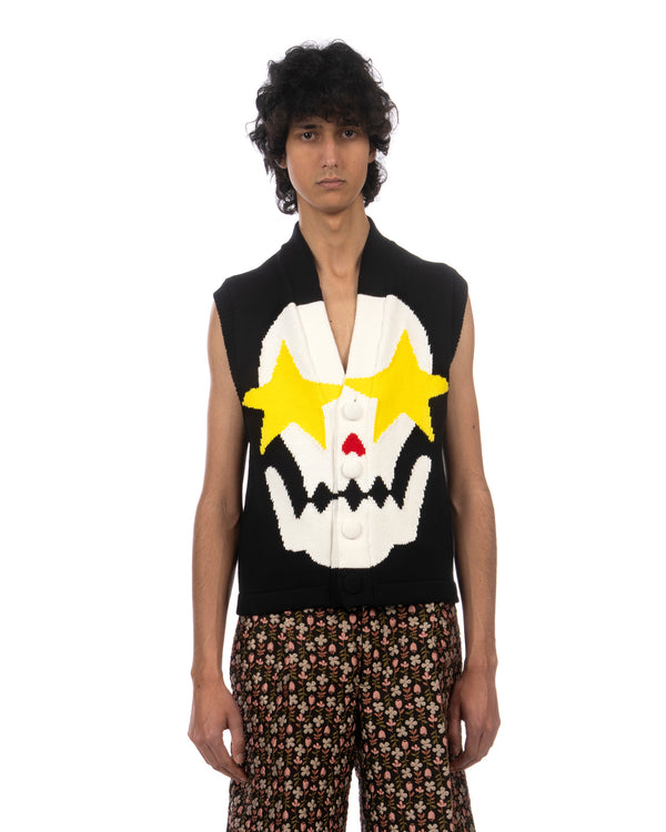 Walter Van Beirendonck | Starry Eyes Knitted Vest Black - Concrete