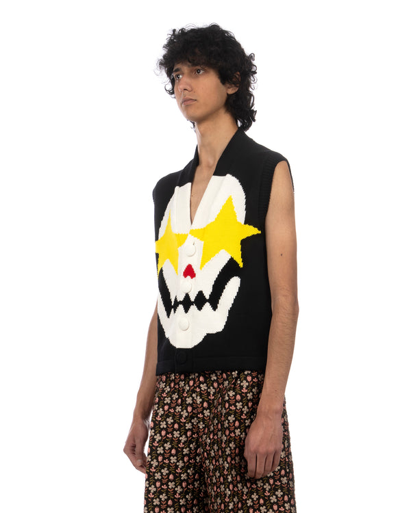 Walter Van Beirendonck | Starry Eyes Knitted Vest Black - Concrete