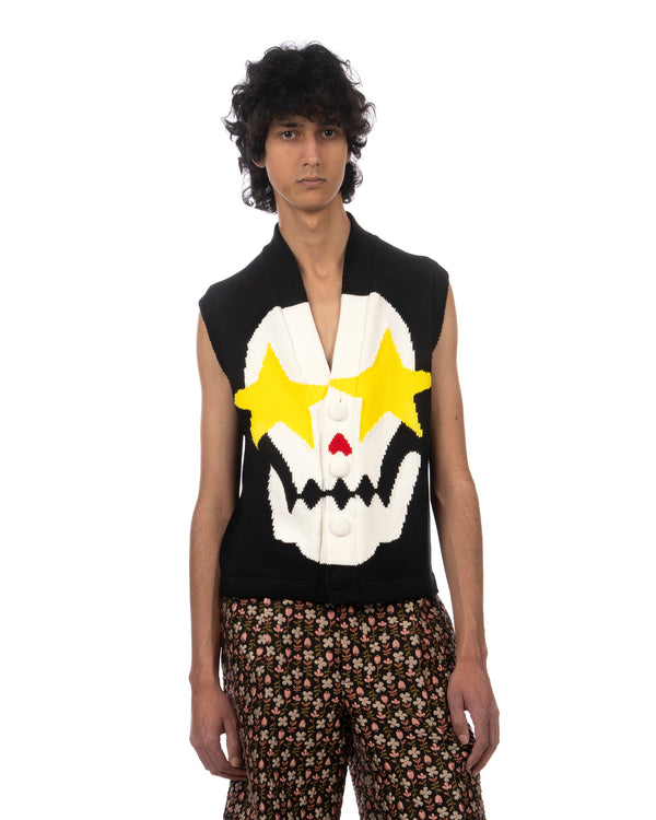 Walter Van Beirendonck | Starry Eyes Knitted Vest Black - Concrete