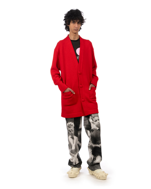 Walter Van Beirendonck | Starry Eyes Knitted Cardigan Red - Concrete