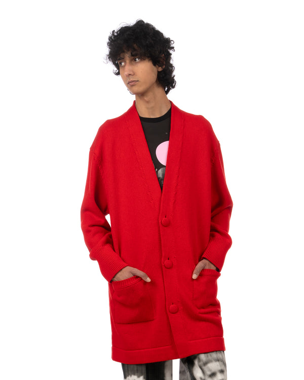 Walter Van Beirendonck | Starry Eyes Knitted Cardigan Red - Concrete