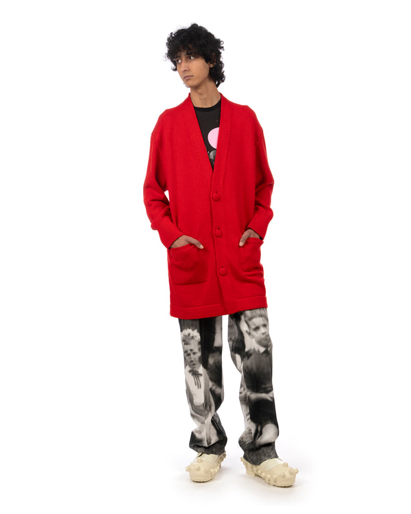 Walter Van Beirendonck | Starry Eyes Knitted Cardigan Red - Concrete