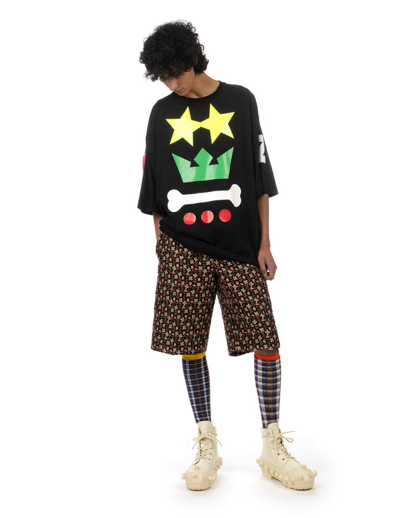 Walter Van Beirendonck | Star Knee Short Black - Concrete