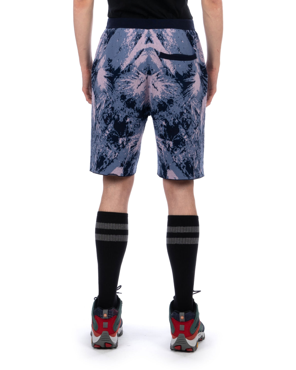 White Mountaineering | Jungle Pattern Knit Shorts Navy / Pink - Concrete