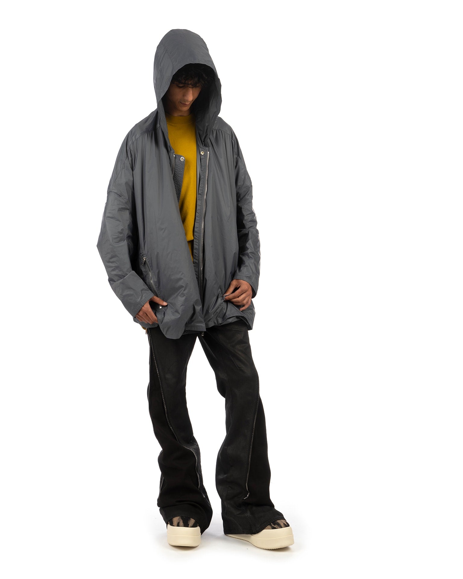 【関税＆送料込み】Rick Owens Drkshdw Hooded Peter Coat Black Porterville Hooded Peter Jacket by Rick Owens DRKSHDW