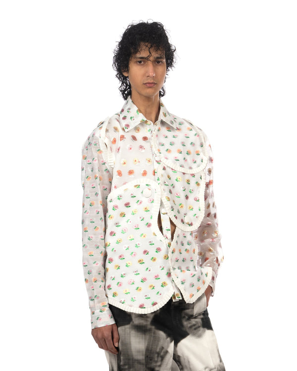 Walter Van Beirendonck | Arp Art Ruffles Shirt Patchwork - Concrete