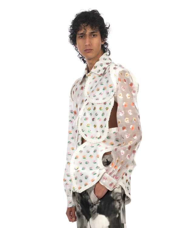 Walter Van Beirendonck | Arp Art Ruffles Shirt Patchwork - Concrete