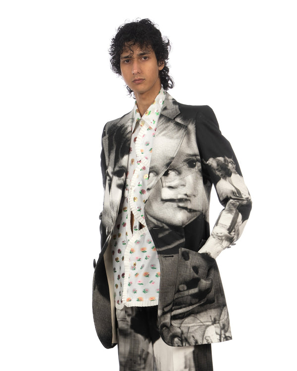 Walter Van Beirendonck | Tarot Blazer Jacket Glitch CC20 - Concrete