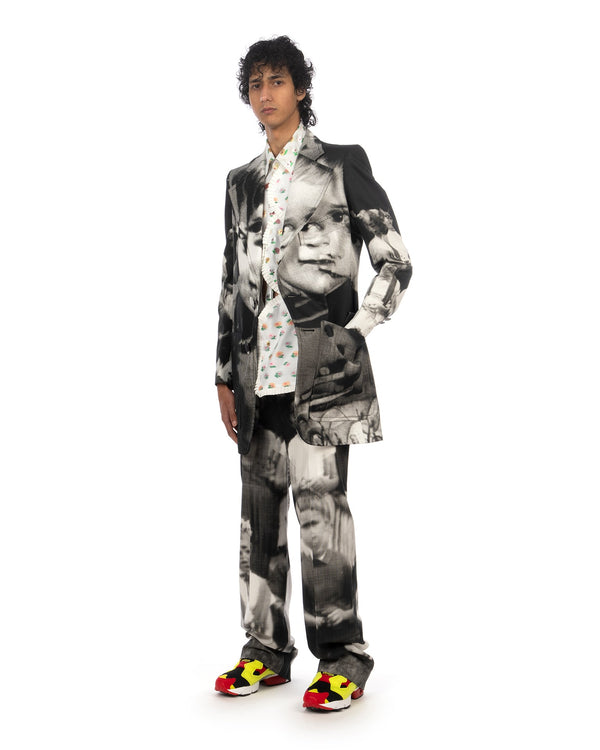 Walter Van Beirendonck | Tarot Blazer Jacket Glitch CC20 - Concrete