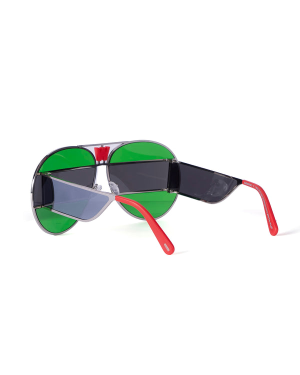 Walter Van Beirendonck | x KOMONO Brutal Pilot Sunglasses Silver
