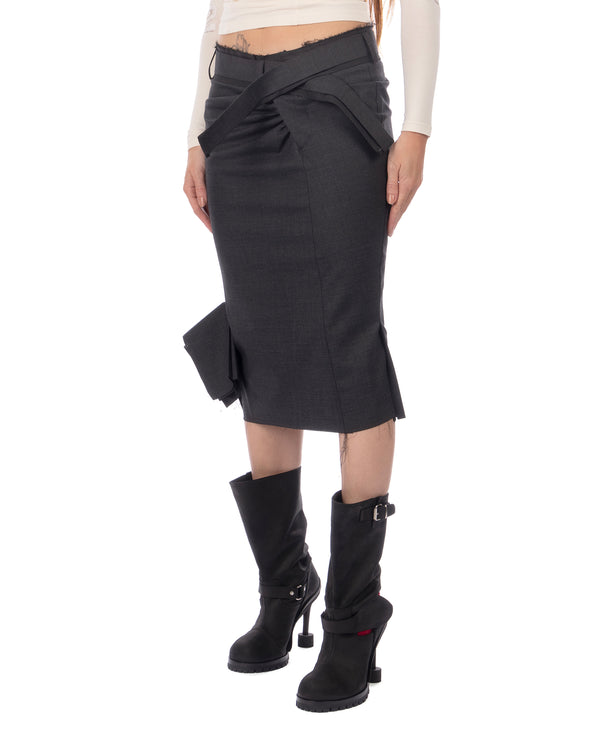 OTTOLINGER | Woven Pencil Suit Skirt Grey