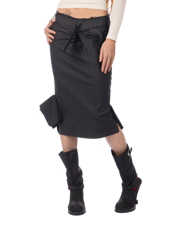 OTTOLINGER | Woven Pencil Suit Skirt Grey