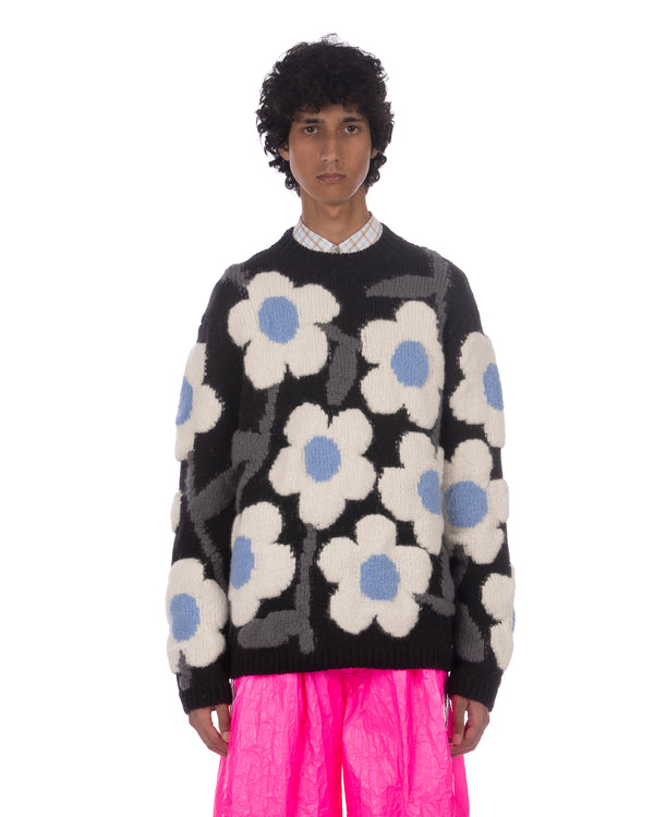 Walter Van Beirendonck | Flower Power Knit Pullover Black