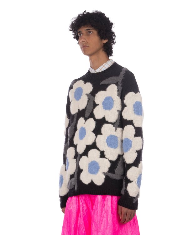 Walter Van Beirendonck | Flower Power Knit Pullover Black