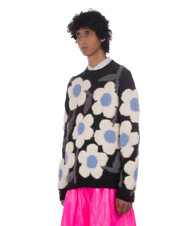 Walter Van Beirendonck | Flower Power Knit Pullover Black