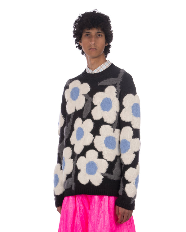 Walter Van Beirendonck | Flower Power Knit Pullover Black
