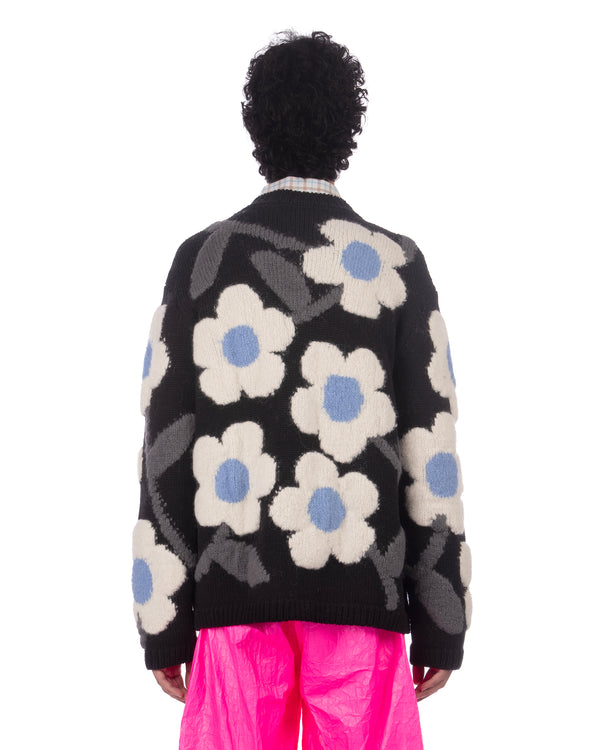 Walter Van Beirendonck | Flower Power Knit Pullover Black