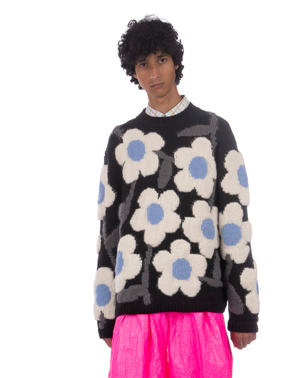Walter Van Beirendonck | Flower Power Knit Pullover Black