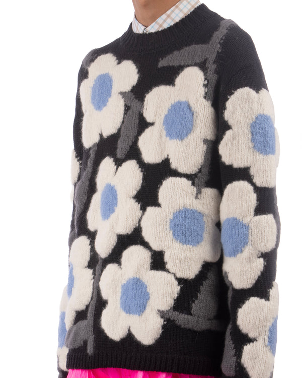 Walter Van Beirendonck | Flower Power Knit Pullover Black