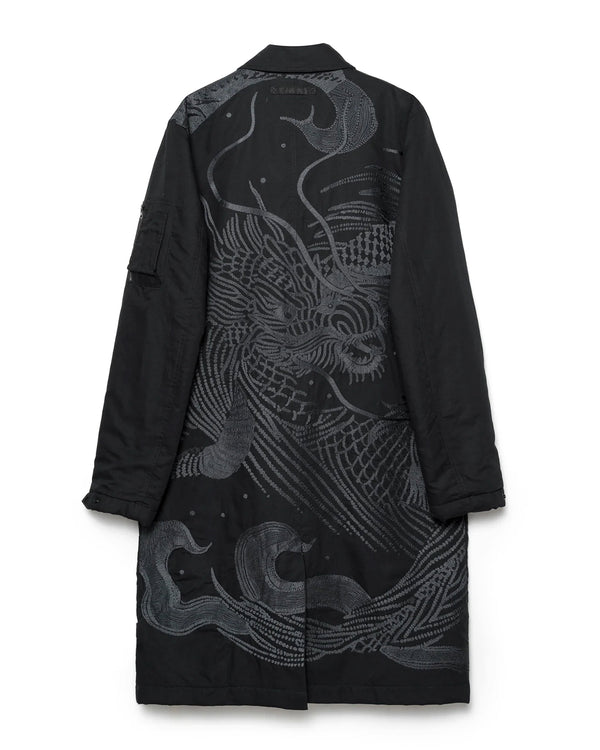maharishi | Linear Snow Dragon MA Mac Coat Black