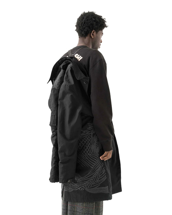 maharishi | Linear Snow Dragon MA Mac Coat Black