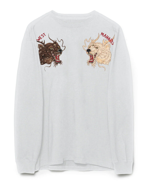 maharishi | Duality Bering Bears L/S T-Shirt Ice Blue - Concrete