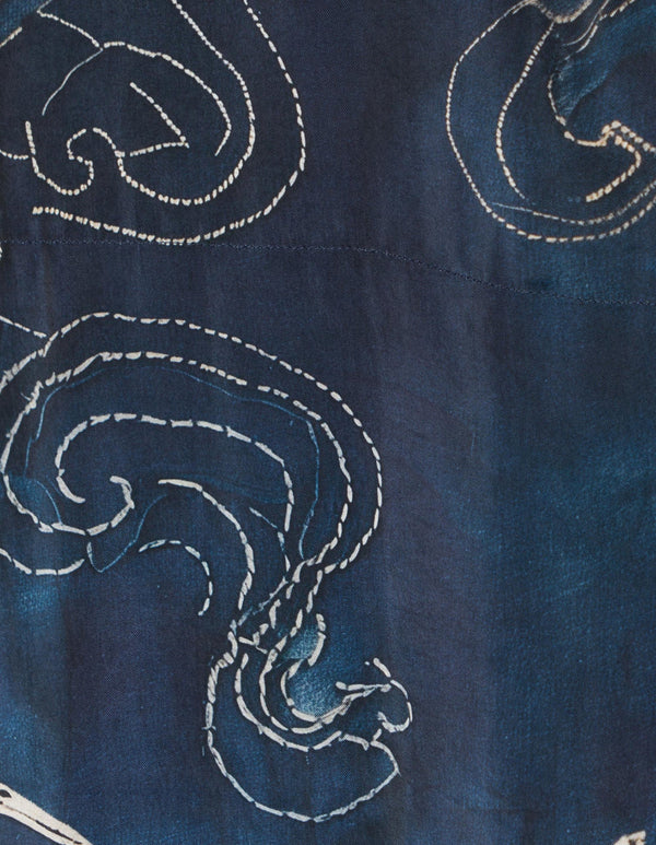 maharishi | Boro Crane Camp Collar Shirt Indigo - Concrete