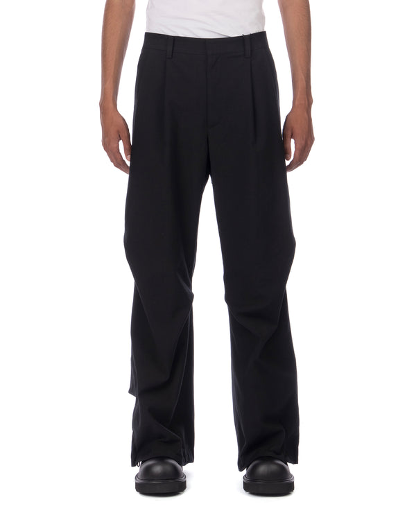 juun.j | Bootcut Adjustable Snap-Tab Pants Wool Black