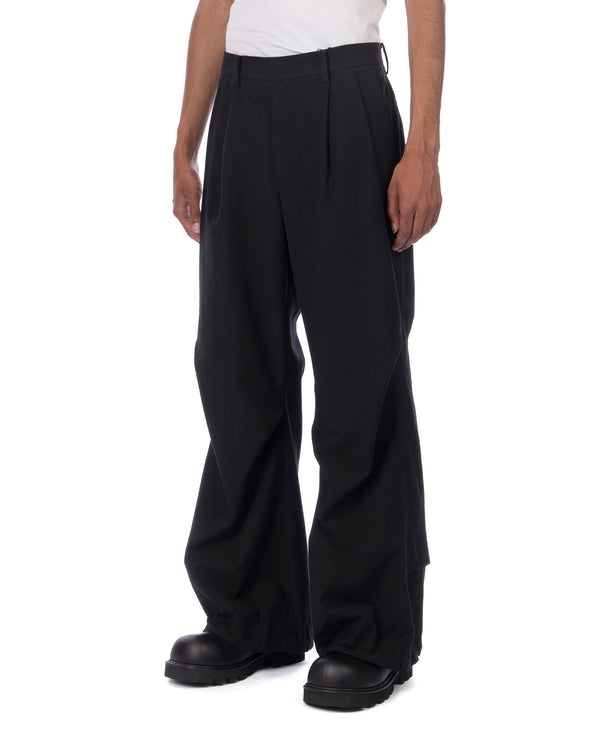 juun.j | Bootcut Adjustable Snap-Tab Pants Wool Black