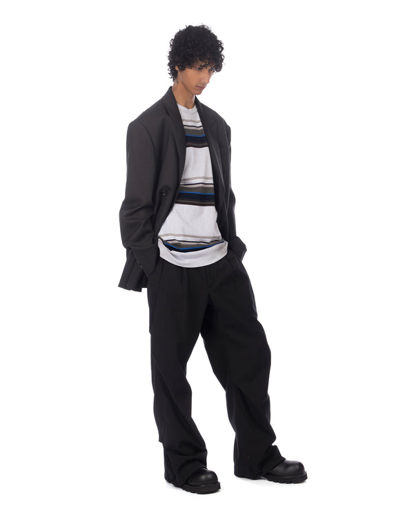 juun.j | 7 Block Stripe Overfit T-Shirt Grey