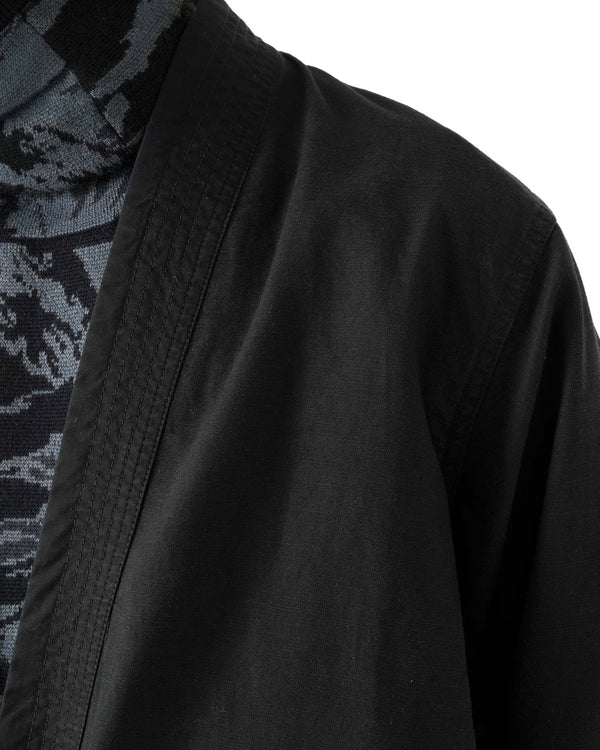 maharishi | Hemp Hanten Kimono Shirt Black - Concrete