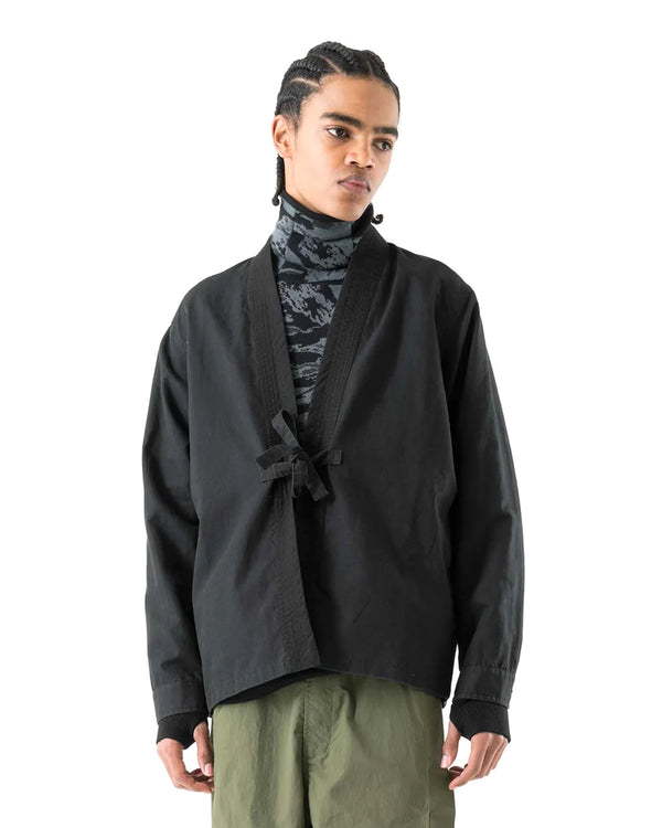 maharishi | Hemp Hanten Kimono Shirt Black - Concrete