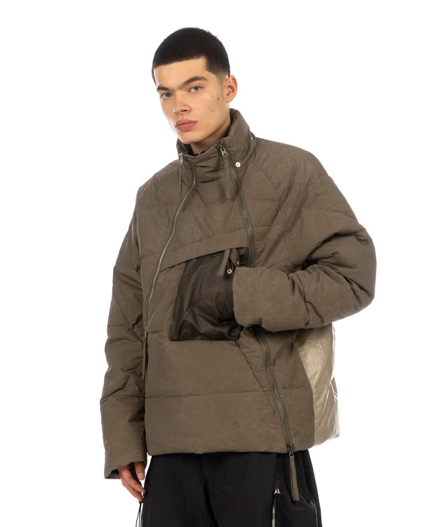 Nilmance | Sequence Zip Olmotex Down Jacket Olive - Concrete
