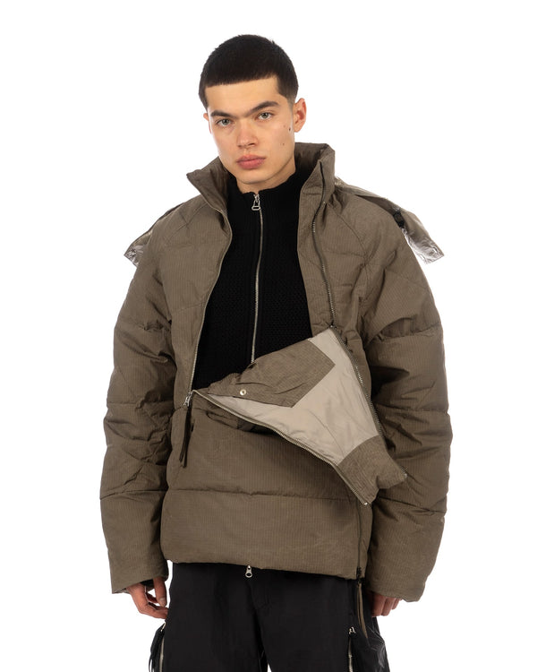 Nilmance | Sequence Zip Olmotex Down Jacket Olive - Concrete