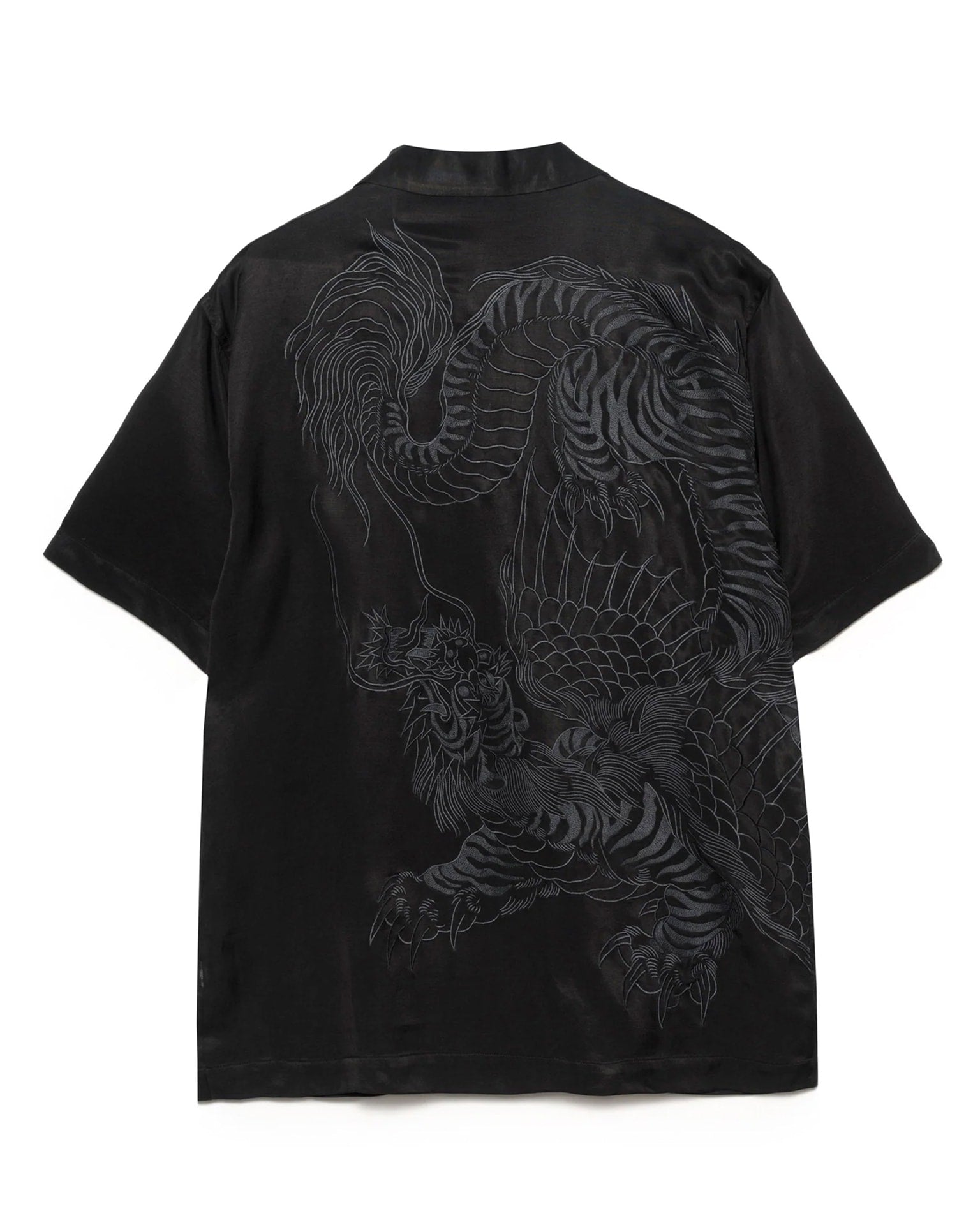 maharishi | 6098 Tiger Dragon Camp Collar Shirt Black | Concrete