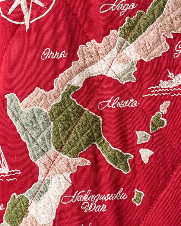 maharishi | Camp Hardy Tour Sukajan Jacket Red - Concrete