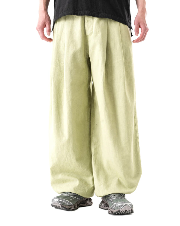 maharishi | Hemp Ripstop Pleated Trousers Moss Green - Concrete
