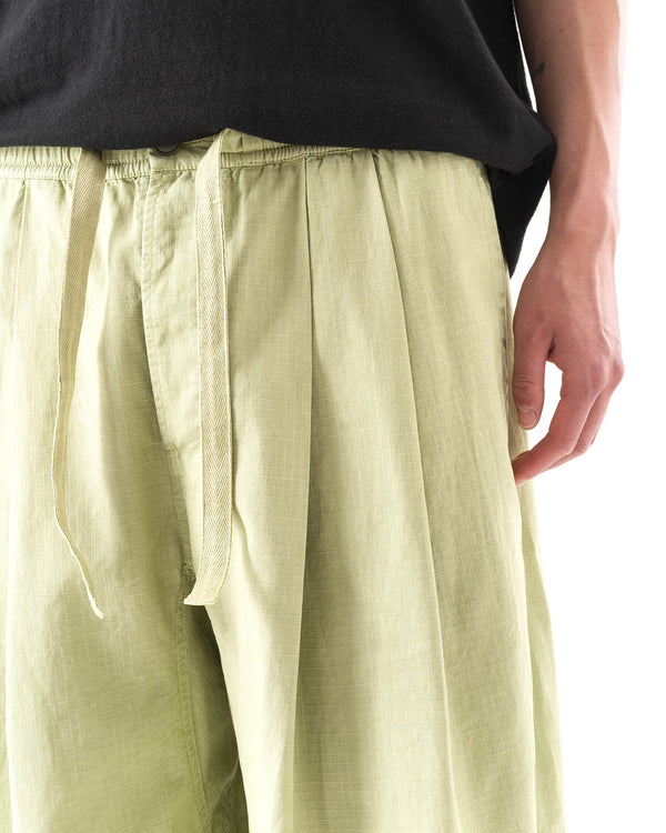 maharishi | Hemp Ripstop Pleated Trousers Moss Green - Concrete