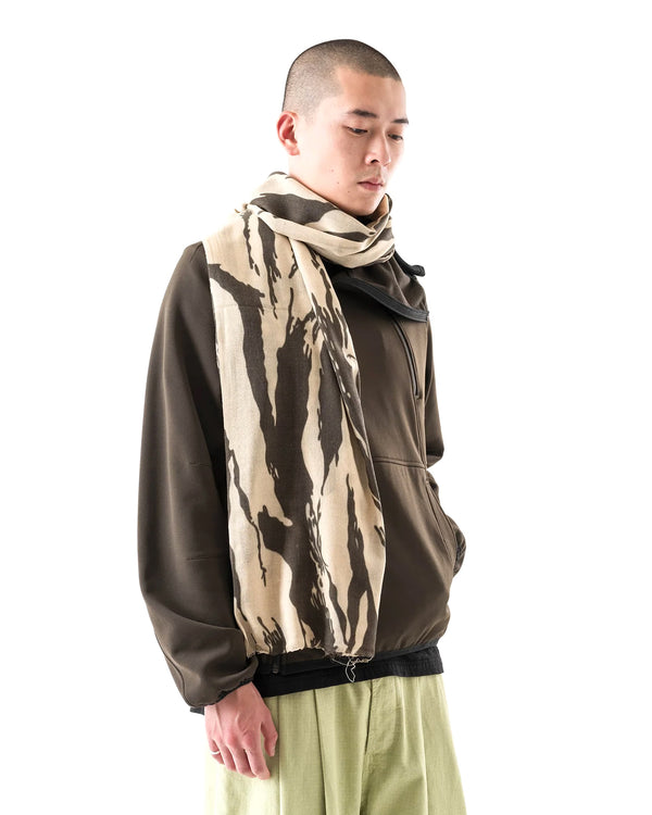 maharishi | Bonsai Tigerstripe Pashmina Scarf Ecru / Olive - Concrete