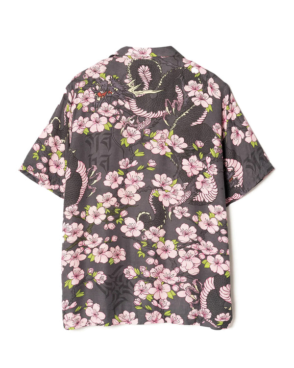 maharishi | Sakura Camp Collar Shirt Navy - Concrete