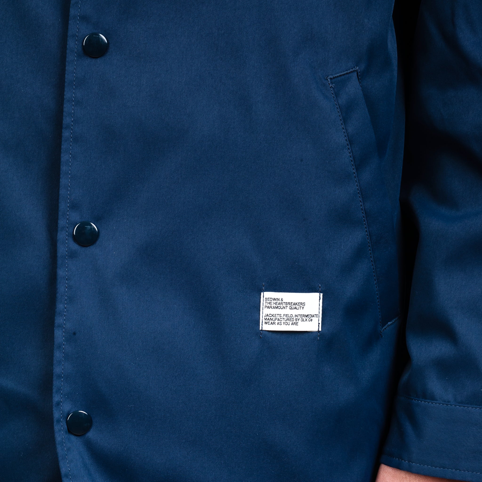 Bedwin & The Heartbreakers | 'Jill' Long Nylon Coaches Jacket Blue