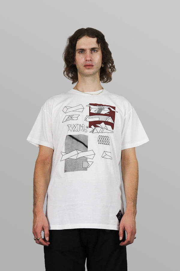 RUYZDAEL | x DELTA T-Shirt 1W Side Track White / Artwork - Concrete