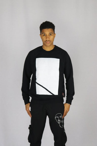 RUYZDAEL | x DELTA Crewneck 1B Side Track Black / Logo - Concrete