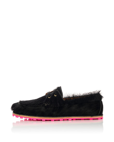 Marni | Allacciata Long Hair Shoes Black / Pink - Concrete