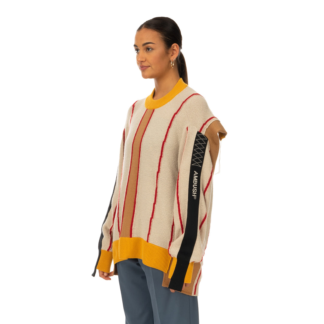 AMBUSH | Folding Crewneck Knit 2 Beige / Multi - Concrete