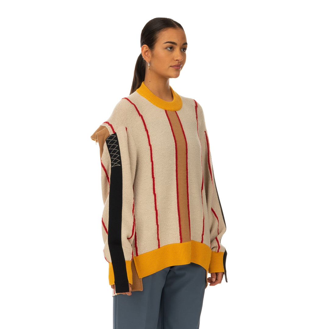 AMBUSH | Folding Crewneck Knit 2 Beige / Multi - Concrete