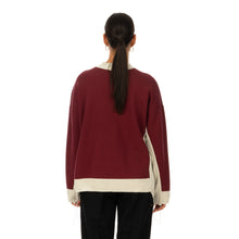 Load image into Gallery viewer, AMBUSH | Panel Sweatshirt Wine / Light Beige - Concrete