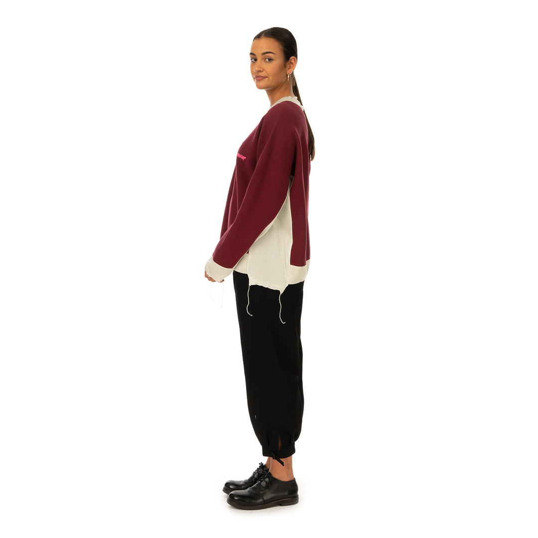 AMBUSH | Panel Sweatshirt Wine / Light Beige - Concrete