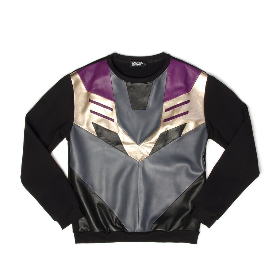 Andrea Crews Megatron Leather Sweatshirt Black - Concrete